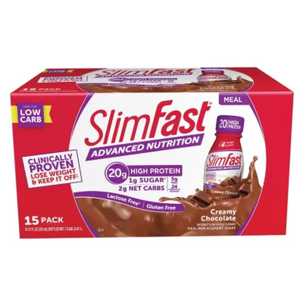 Slimfast 20G High Protein Ready to Drink Meal Replacement Shakes, Creamy Chocolate (11 Fl. Oz., 15 Pk.)